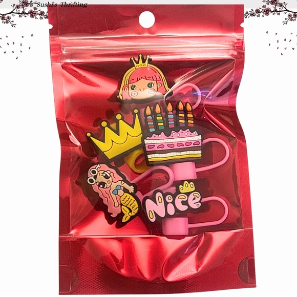 Princess 5pc Straw Toppers - Picture 2 of 2